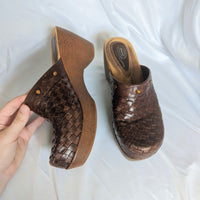 Braided Faux Leather Clogs