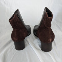 Brown Leather Corduroy Booties