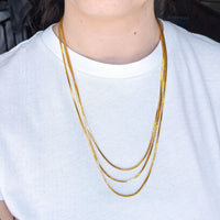 Gold Tone 3 Strand Necklace