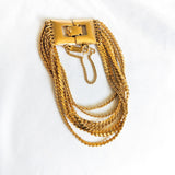 Gold Tone 7 Strand Chain Bracelet