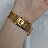 Gold Tone 7 Strand Chain Bracelet