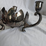 Silver Plated Lotus Flower Candelabra