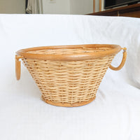 Tall Wicker Bamboo Handle Basket