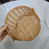 Tall Wicker Bamboo Handle Basket