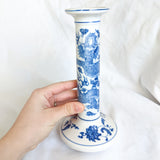 Blue + White Dragon Ceramic Candlestick Holder