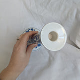 Blue + White Dragon Ceramic Candlestick Holder