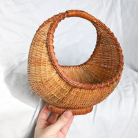 MCM Circle Orb Wicker Basket