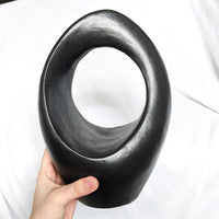 Handmade Black Pottery Abstract Sculpture