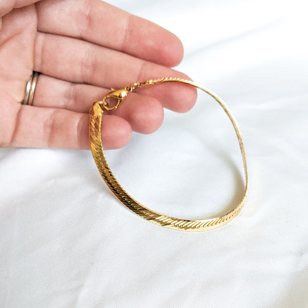 Gold Tone Snake Chain Bracelet