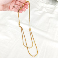 Gold Tone Double Chain Necklace