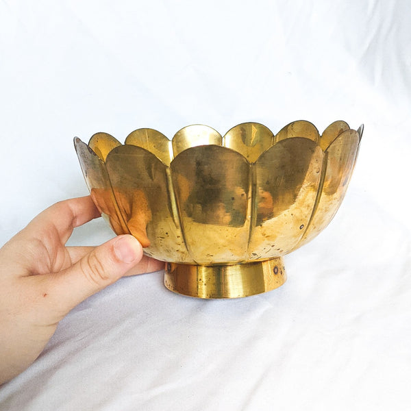 Brass Tulip Pedestal Bowl