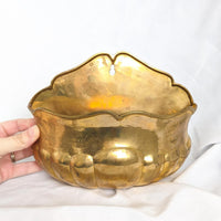 Brass Scalloped Hanging Wall Planter