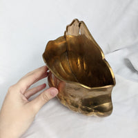 Brass Scalloped Hanging Wall Planter