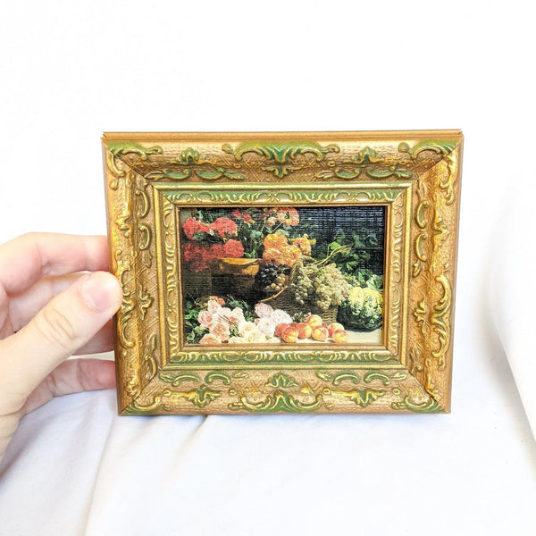 Ornate Gold Frame Floral Peaches Mini Art