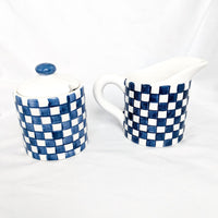 Checkerboard Cream and Sugar Set