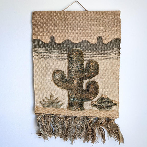 Handmade Desert Cactus Woven Wall Art