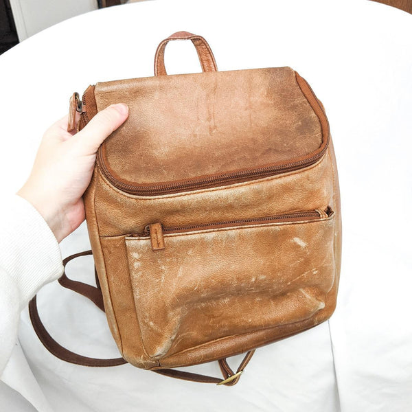 Genuine Leather Mini Backpack