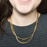 Pair of Two Gold Tone Chain Necklaces