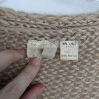 Tan Bobble Knit Cardigan Sweater