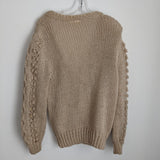 Tan Bobble Knit Cardigan Sweater