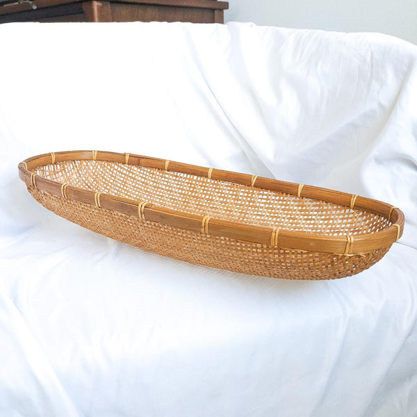 Long Woven Vintage Decorative Bread Basket