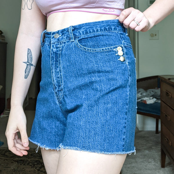 Cutoff Ultra High Waisted Denim Shorts