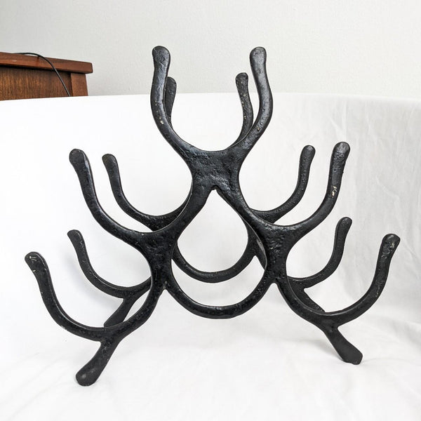 Black Iron Metal Horseshoe Vintage Wine Bottle Rack