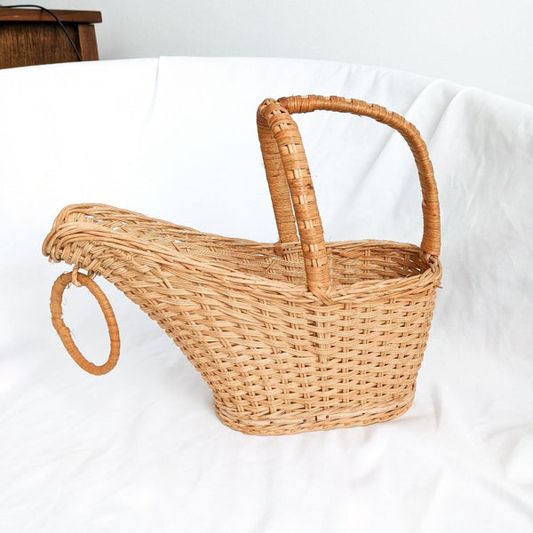 Wicker Rattan Vintage Wine Bottle Caddy