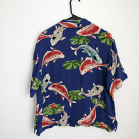 Colorful Koi Fish Button Down Blouse