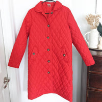 Red Vintage Blair Quilted Long Coat