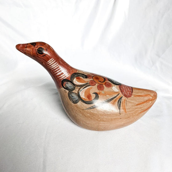 Vintage Tonala Mexican Pottery Bird Figurine