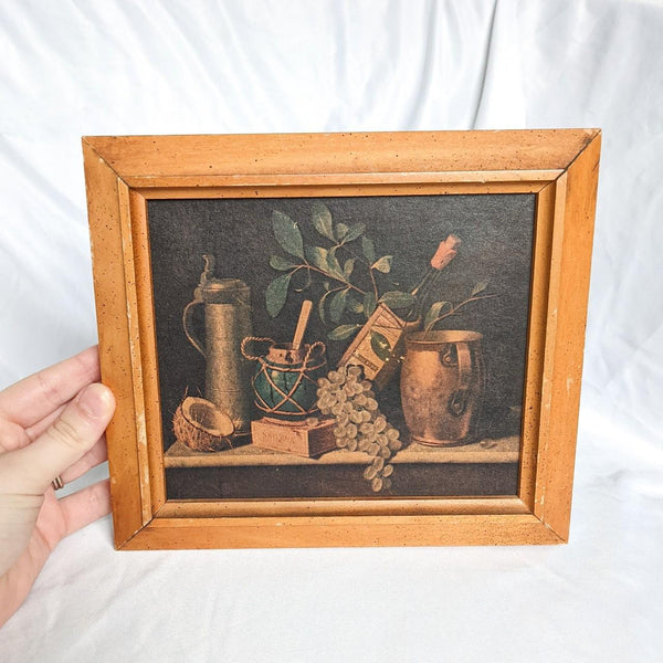 Wood Frame Vintage Still Life Print