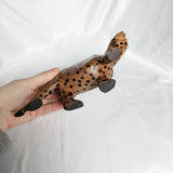Hand Carved Vintage Wooden Spotted Leopard Figurine