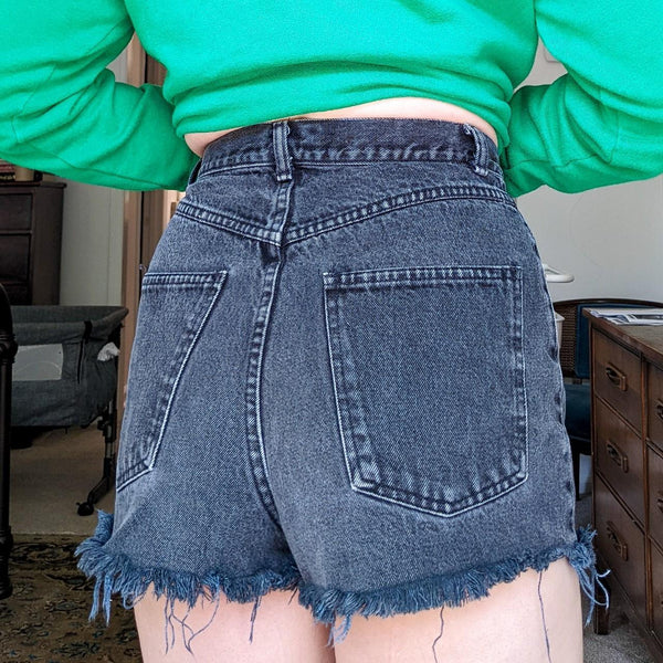 GAP Vintage Washed Black High Waisted Denim Shorts