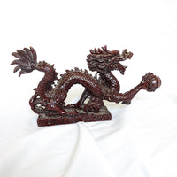 Dark Red Vintage Ornate Dragon Statue