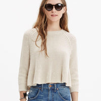 Madewell Cropped Swing Cream Sweater