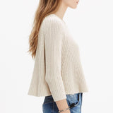 Madewell Cropped Swing Cream Sweater