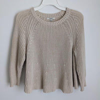 Madewell Cropped Swing Cream Sweater