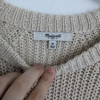 Madewell Cropped Swing Cream Sweater