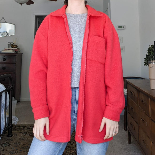 New York Jeans Vintage Red Flannel Fleece Shacket