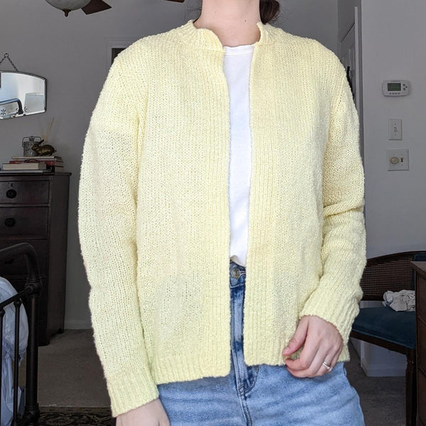 Butter Yellow Vintage Knit Cardigan Sweater