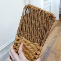 Vintage Wicker Rattan Woven Magazine Rack