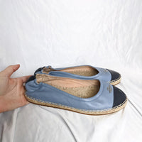 Coach Camryn Blue Leather Espadrilles Flats