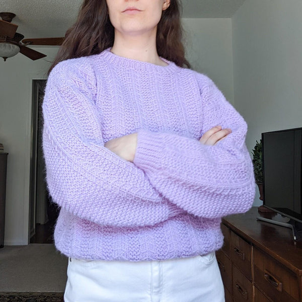 Handmade Vintage Lavender Purple Knit Sweater