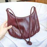 Burgundy Faux Leather Vintage Purse