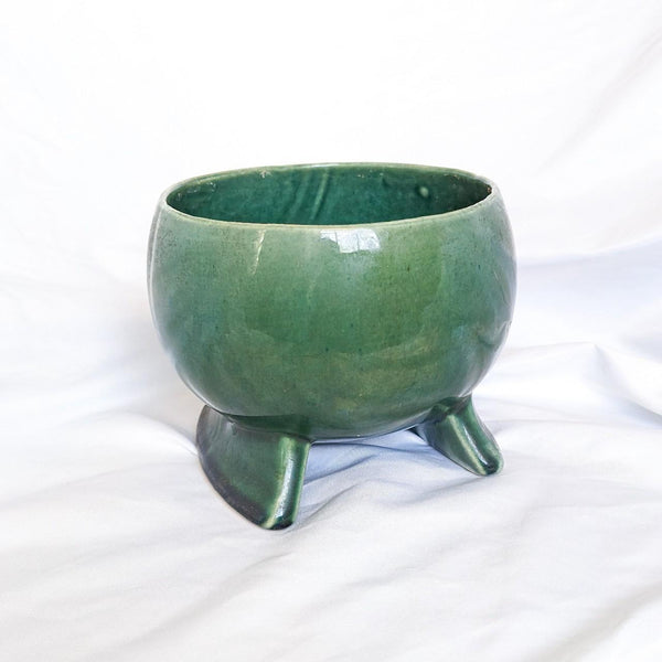 Vintage Green Orb McCoy Style Pottery Planter