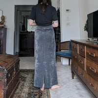 Y2K Vintage Catalina Velour Grey Sporty Maxi Skirt