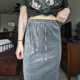 Y2K Vintage Catalina Velour Grey Sporty Maxi Skirt