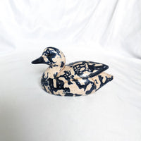 Blue and White Ceramic Duck Figurine