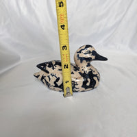 Blue and White Ceramic Duck Figurine